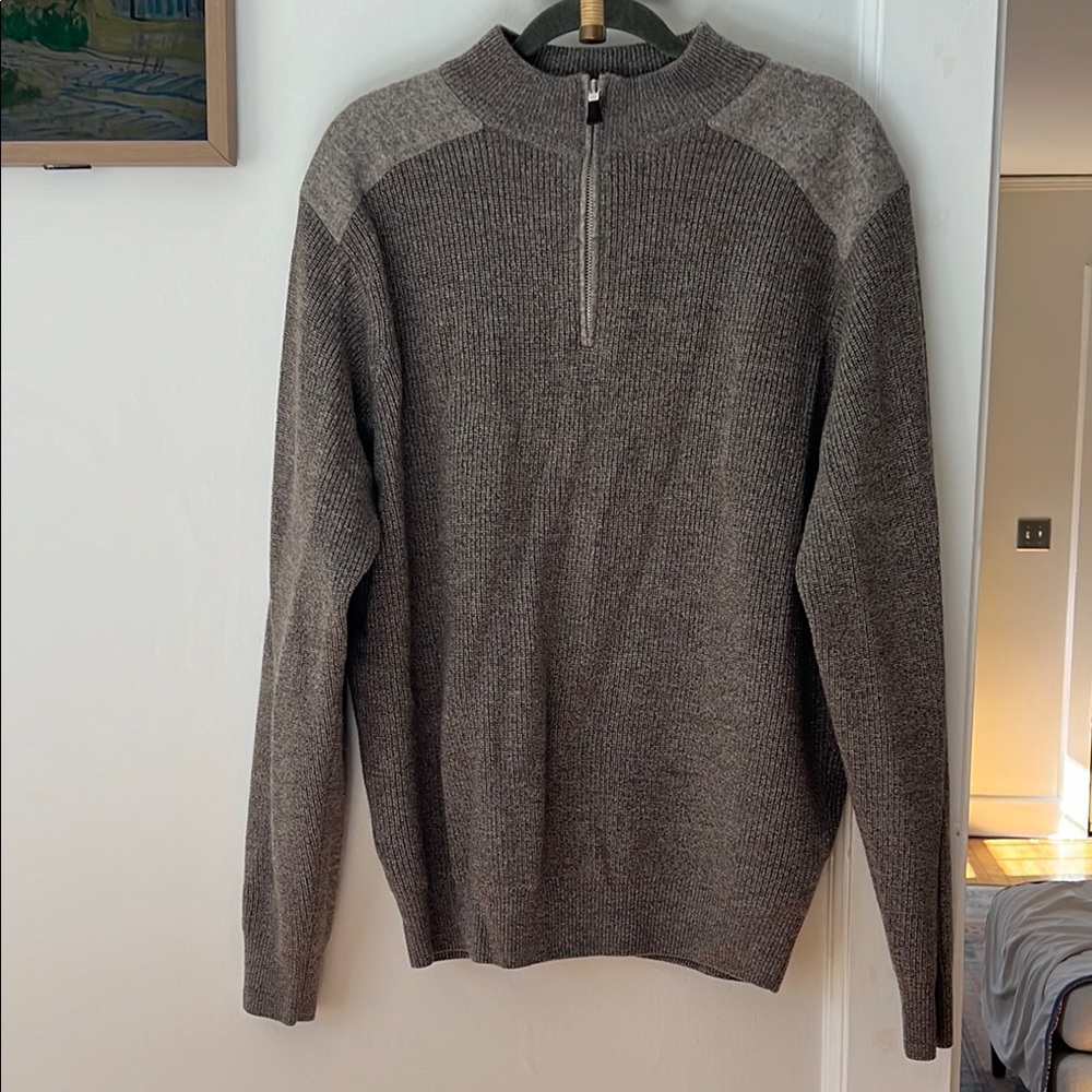 Men's Grey Peter Millar Quarter-Zip Sweater